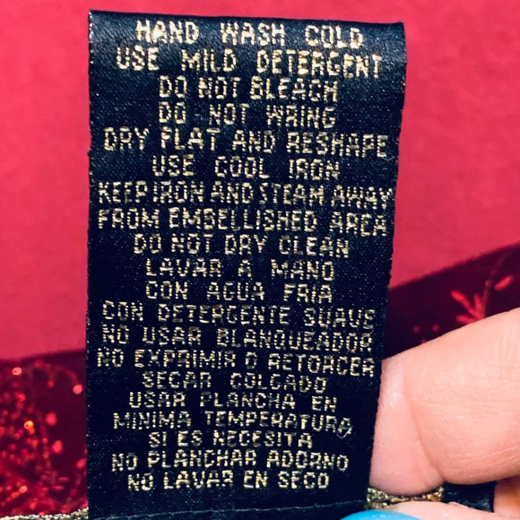 R&K Evening Cardigan & Tank Set Sz 14 Glittery Cocktail Party Stretch Red Velour - Picture 14 of 14